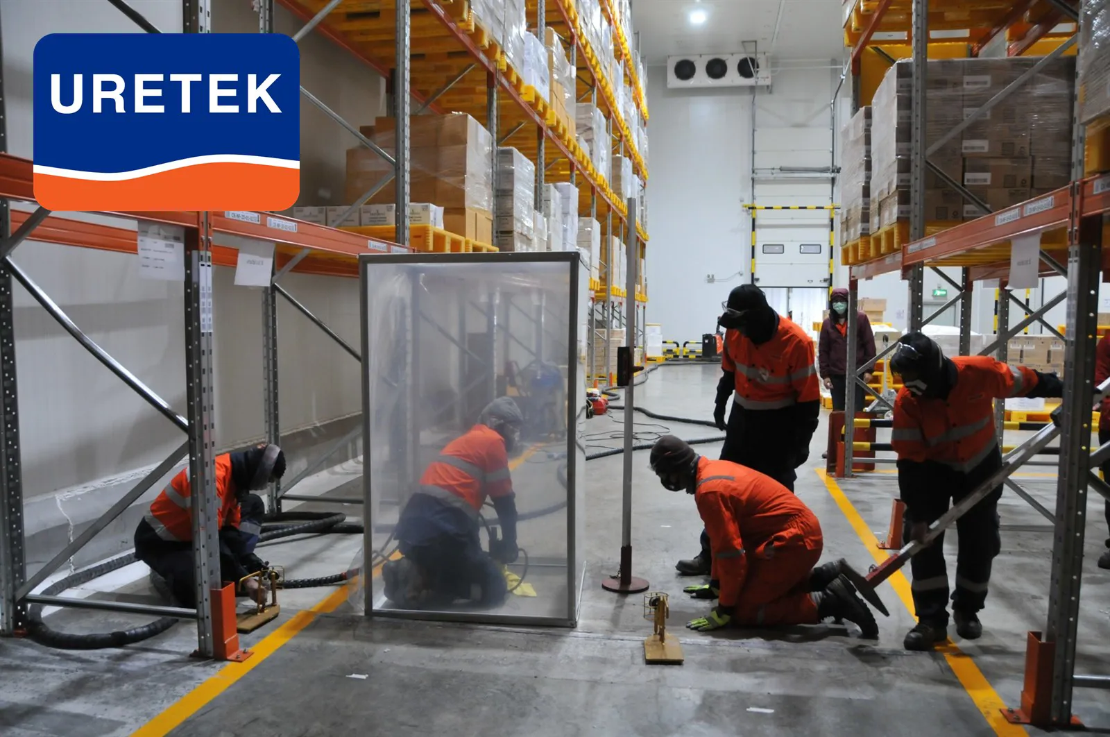 ยกพื้นคลังสินค้าทรุด LF Logistics บางพลี ด้วยโพลียูรีเทน — ไม่ต้องย้ายชั้นวาง — 3