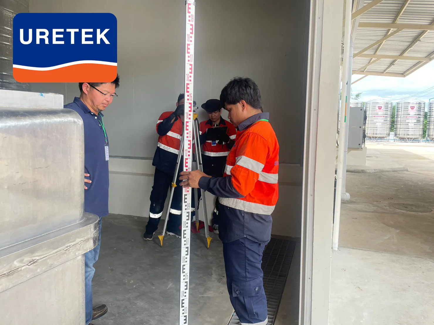 Floor Lifting Beneath Stainless Water Tanks, Betagro Khon Kaen — No Tanks Moved — 11
