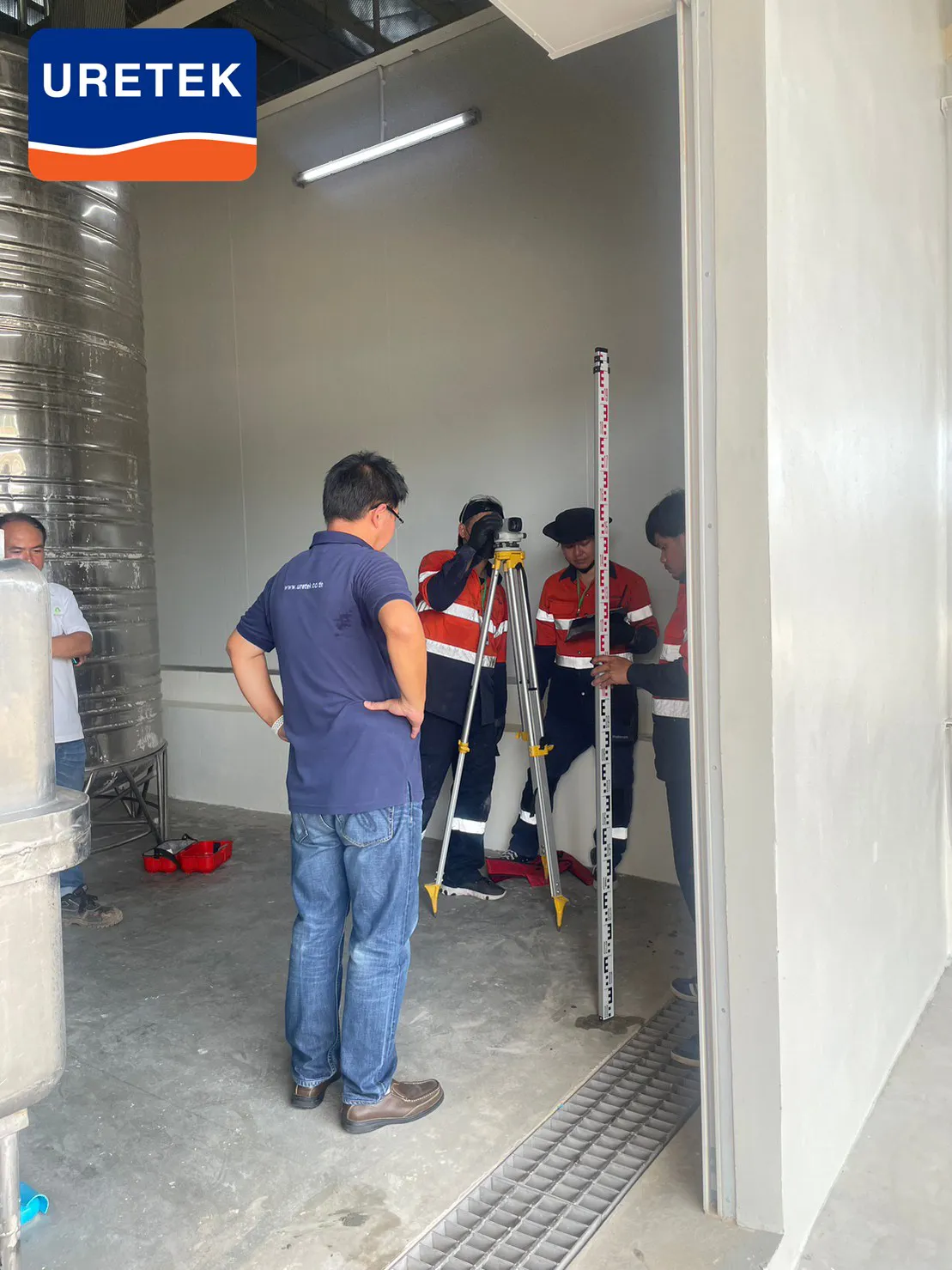 Floor Lifting Beneath Stainless Water Tanks, Betagro Khon Kaen — No Tanks Moved — 15