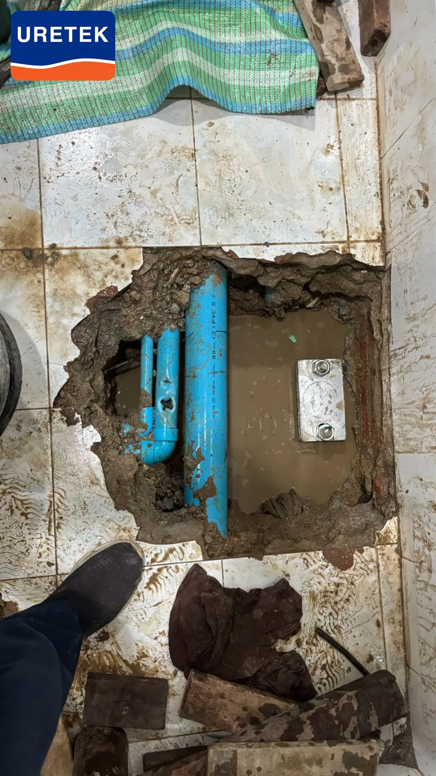 A Settling Rear Extension, Phasi Charoen — 4 Micropiles, Around the Plumbing — 2